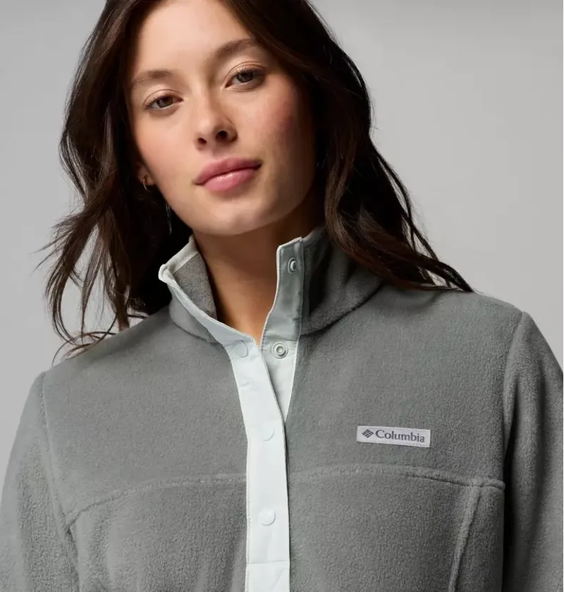 Columbia Womens Benton Springs 1/2 Snap Pull Over II Fleece in Sedona Sage / Tea Light-4