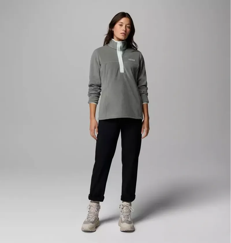 Columbia Womens Benton Springs 1/2 Snap Pull Over II Fleece in Sedona Sage / Tea Light-1