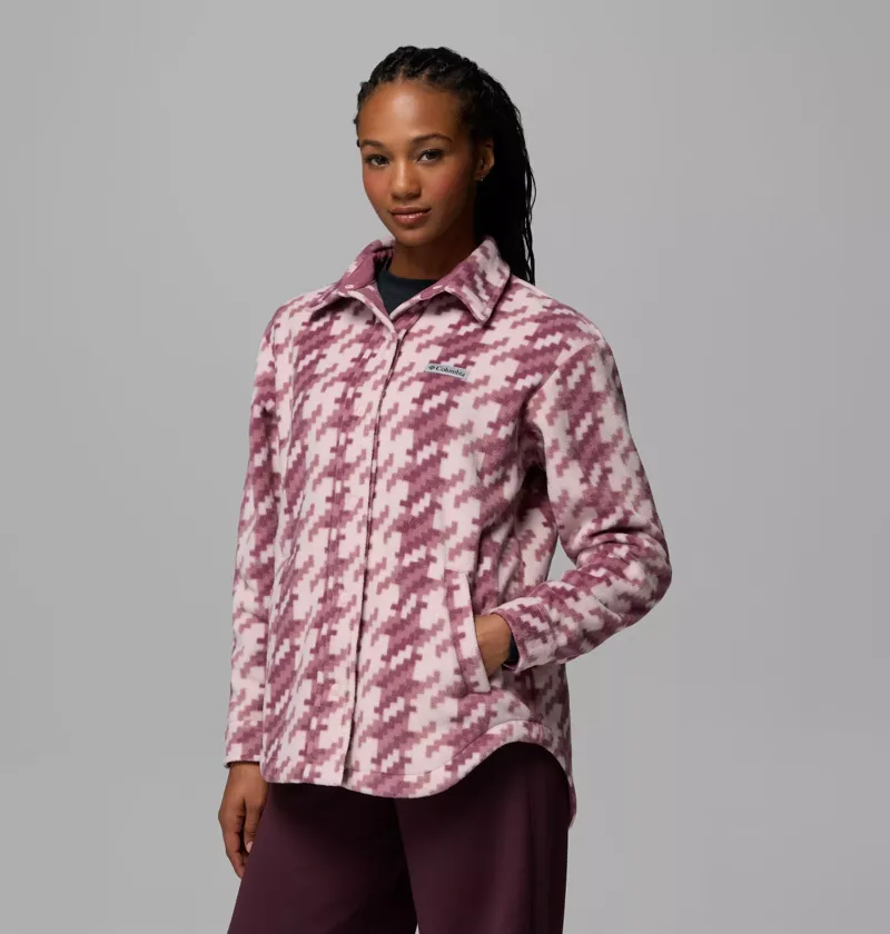 Columbia Womens Benton Springs II Shirt Jacket in Mineral Pink / Twills-1