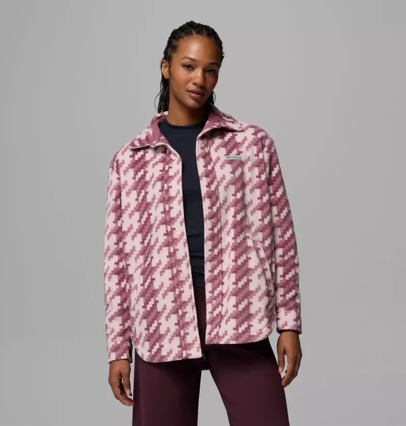Columbia Womens Benton Springs II Shirt Jacket in Mineral Pink / Twills-2