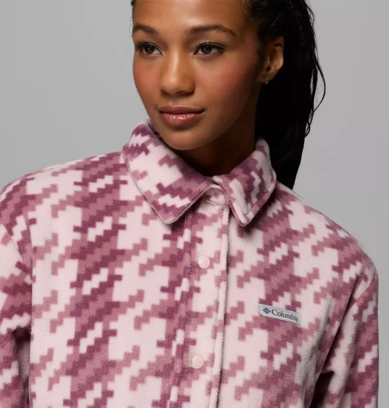 Columbia Womens Benton Springs II Shirt Jacket in Mineral Pink / Twills-5