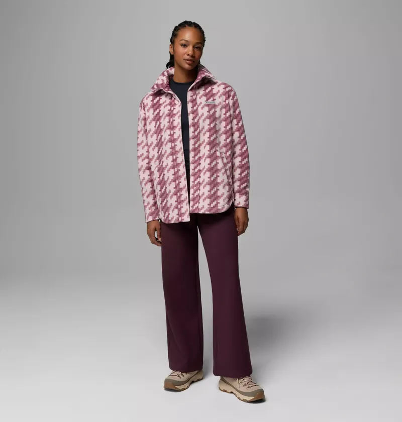 Columbia Womens Benton Springs II Shirt Jacket in Mineral Pink / Twills-3