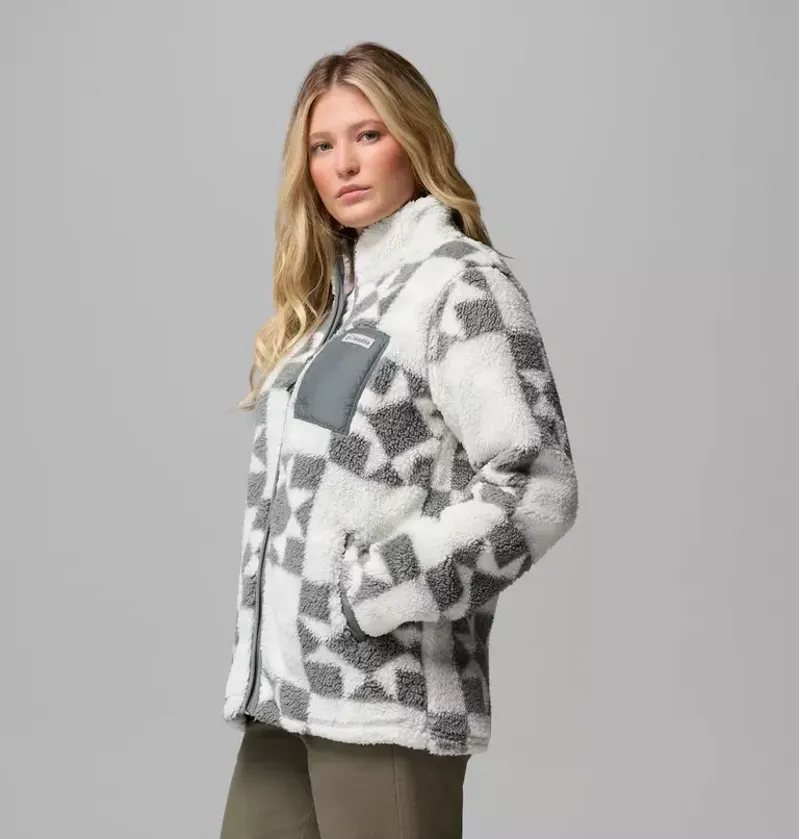 Columbia Womens West Bend Print Full Zip II in Tea Light / Cozy Quilt-3