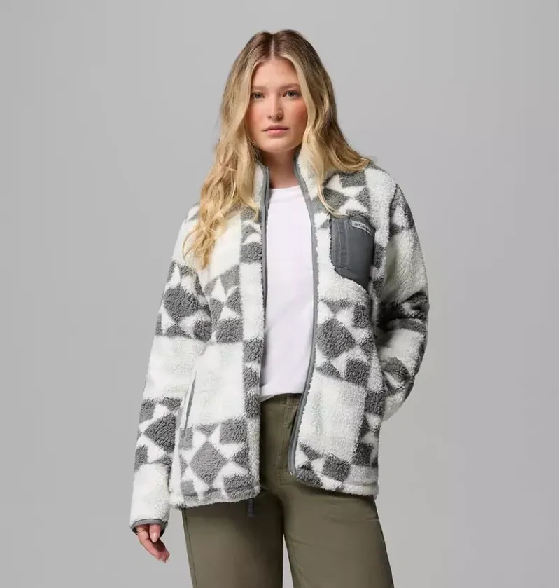 Columbia Womens West Bend Print Full Zip II in Tea Light / Cozy Quilt-4