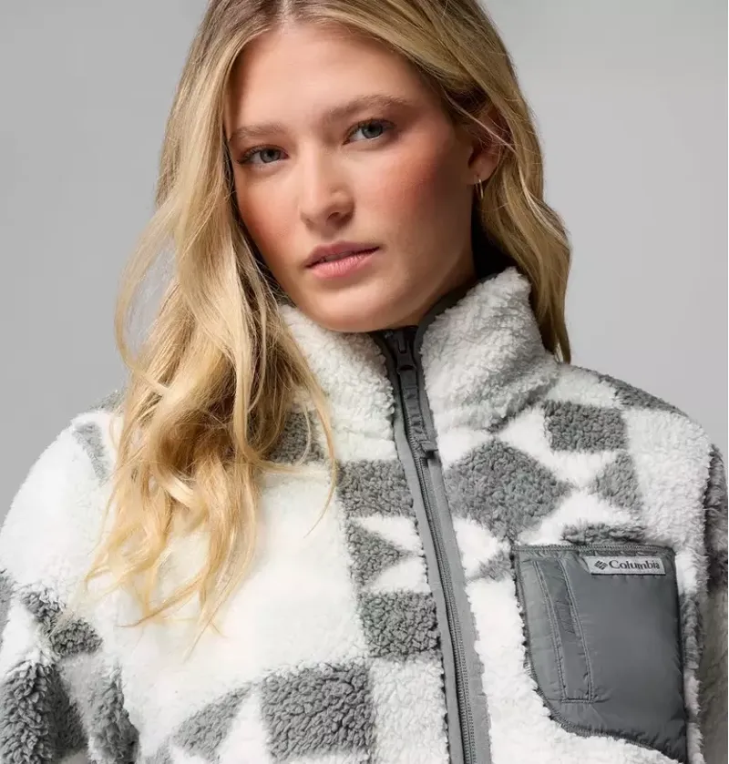 Columbia Womens West Bend Print Full Zip II in Tea Light / Cozy Quilt-6