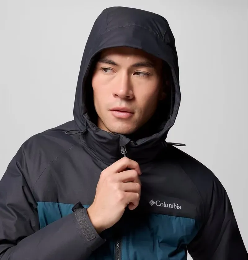 Columbia Men's Grand Trek IV Down Hooded Jacket in Phoenix Blue / Shark-2