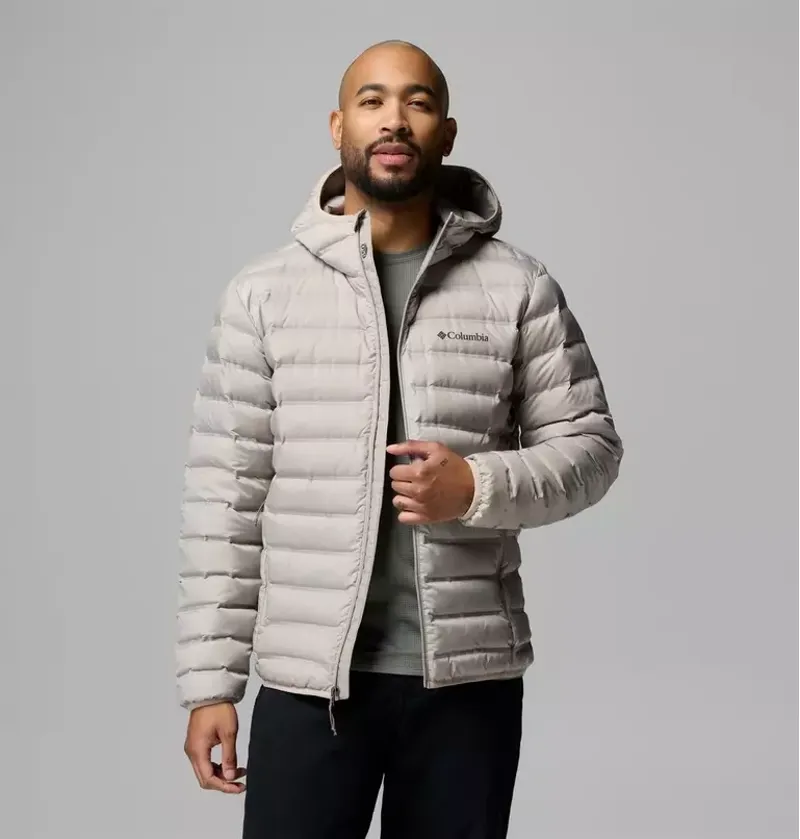 Columbia Mens Lake 22 II Down Hooded Jacket in Flint Grey-4