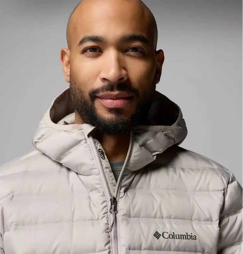 Columbia Mens Lake 22 II Down Hooded Jacket in Flint Grey-5