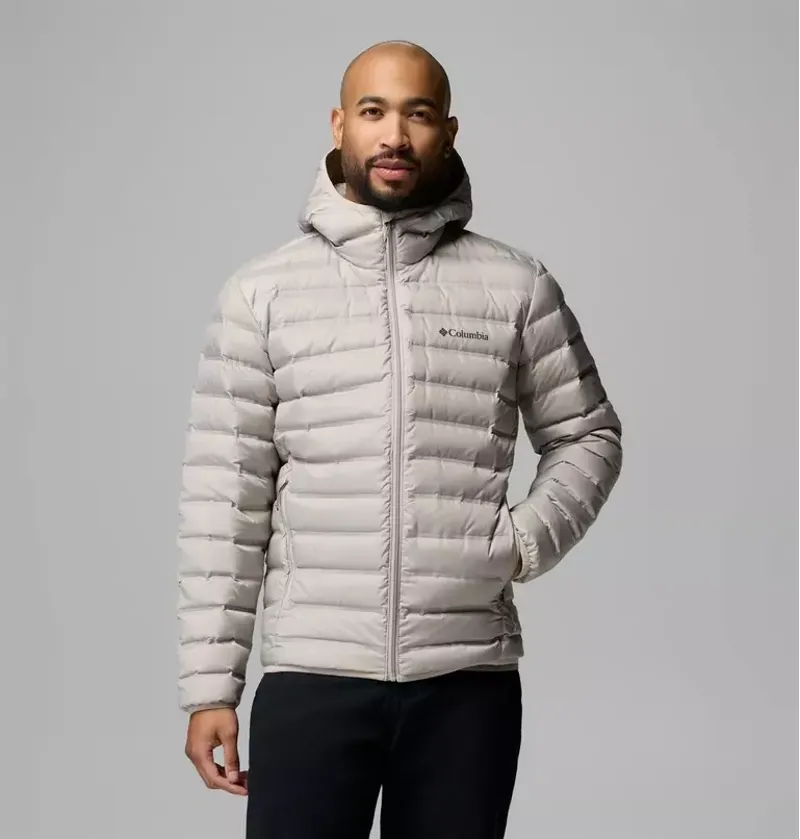 Columbia Mens Lake 22 II Down Hooded Jacket in Flint Grey-1