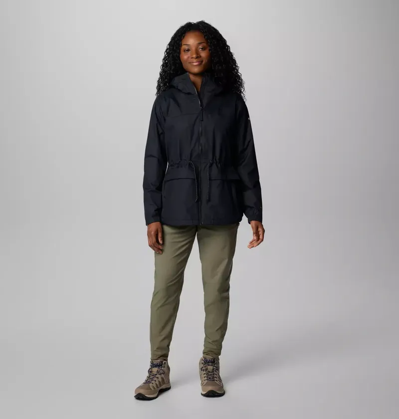 Columbia Womens Sweet Creek II Lined Rain Jacket in Black-3