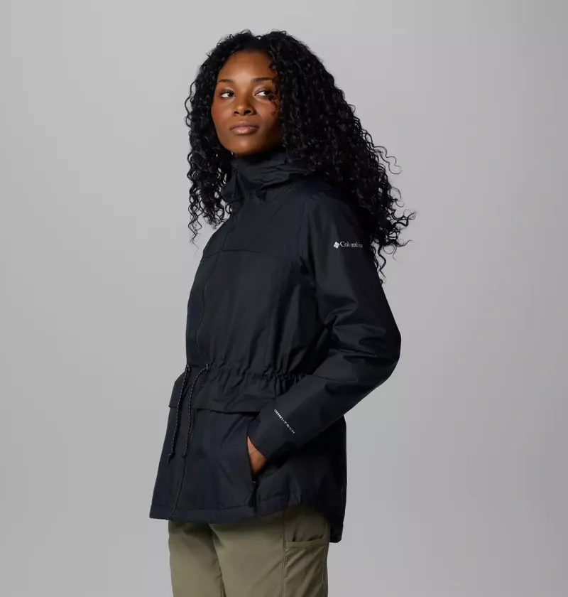 Columbia Womens Sweet Creek II Lined Rain Jacket in Black-1