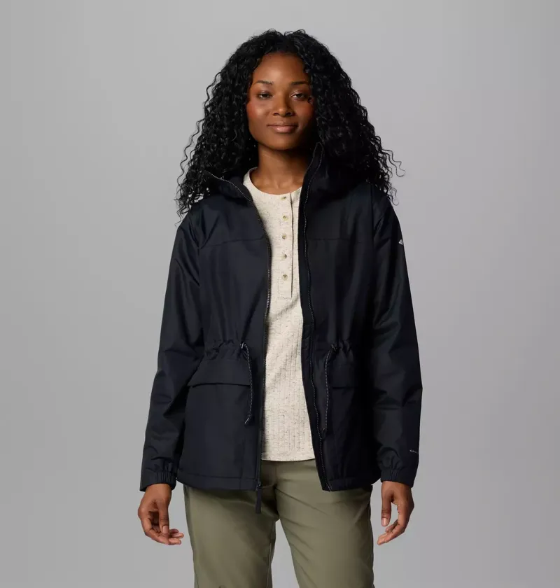 Columbia Womens Sweet Creek II Lined Rain Jacket in Black-4