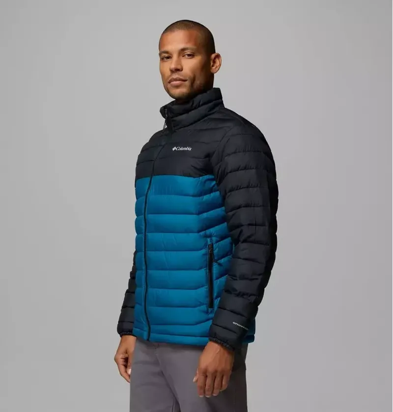 Columbia Mens Powder Lite II Hooded Jacket in Phoenix Blue / Black-3