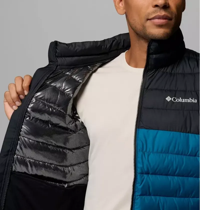 Columbia Mens Powder Lite II Hooded Jacket in Phoenix Blue / Black-5