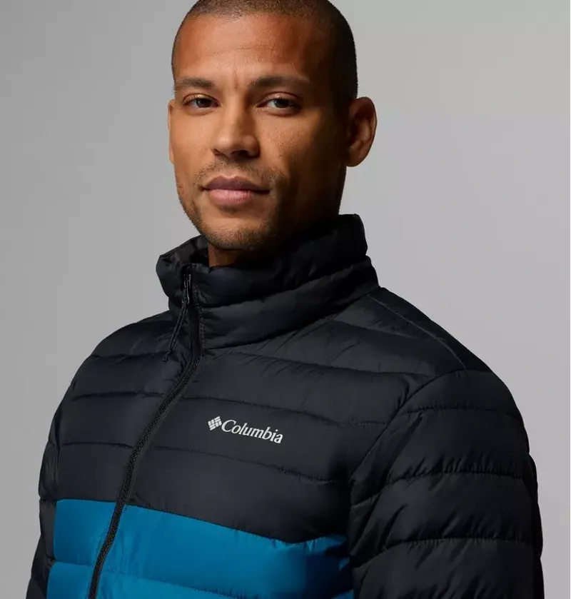 Columbia Mens Powder Lite II Hooded Jacket in Phoenix Blue / Black-6