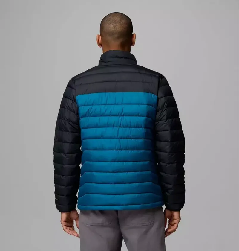 Columbia Mens Powder Lite II Hooded Jacket in Phoenix Blue / Black-2