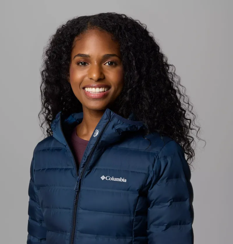 Columbia Women's Lake 22 II Down Long Hooded Jacket in Collegiate Navy-4
