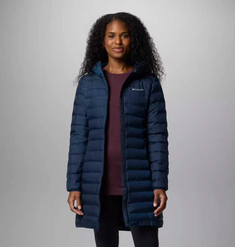 Columbia Women's Lake 22 II Down Long Hooded Jacket in Collegiate Navy-3