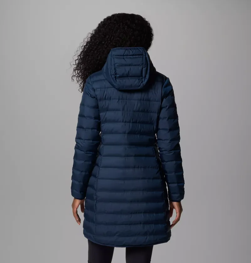 Columbia Women's Lake 22 II Down Long Hooded Jacket in Collegiate Navy-1