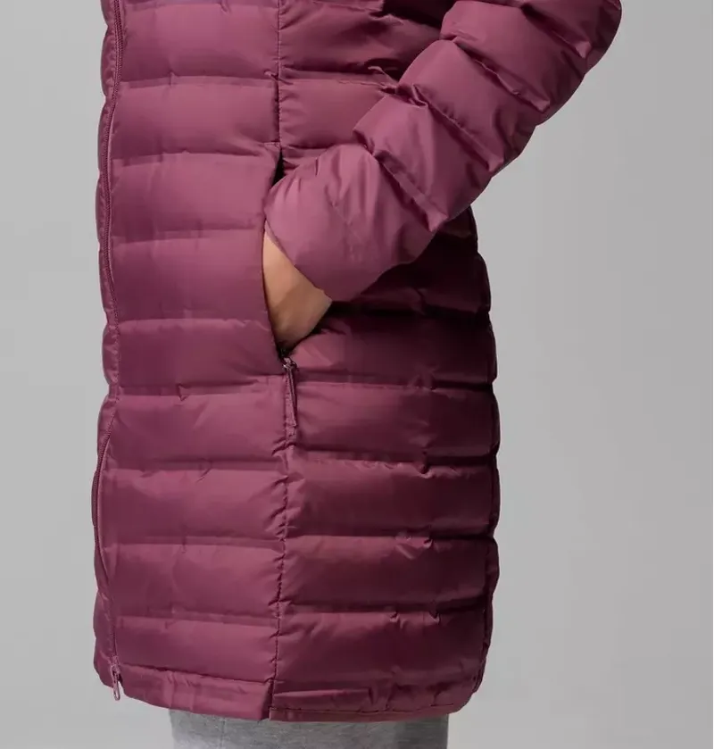 Columbia Women's Lake 22 II Down Long Hooded Jacket in Antique Mauve-7