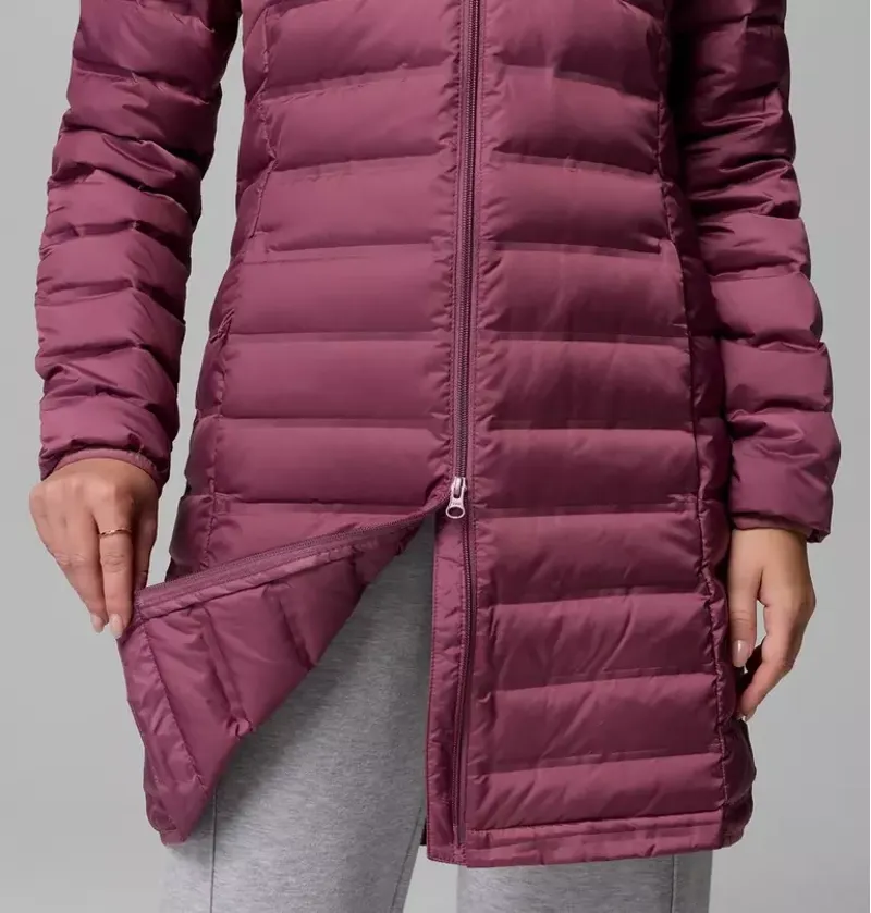 Columbia Women's Lake 22 II Down Long Hooded Jacket in Antique Mauve-6