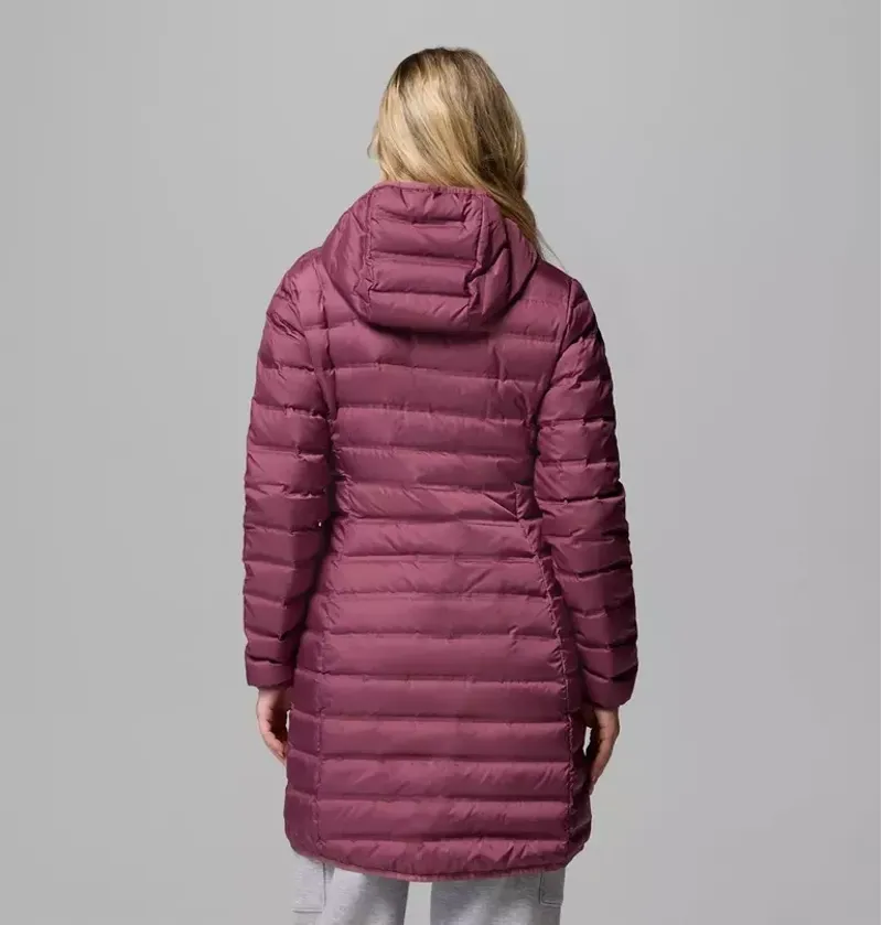 Columbia Women's Lake 22 II Down Long Hooded Jacket in Antique Mauve-2