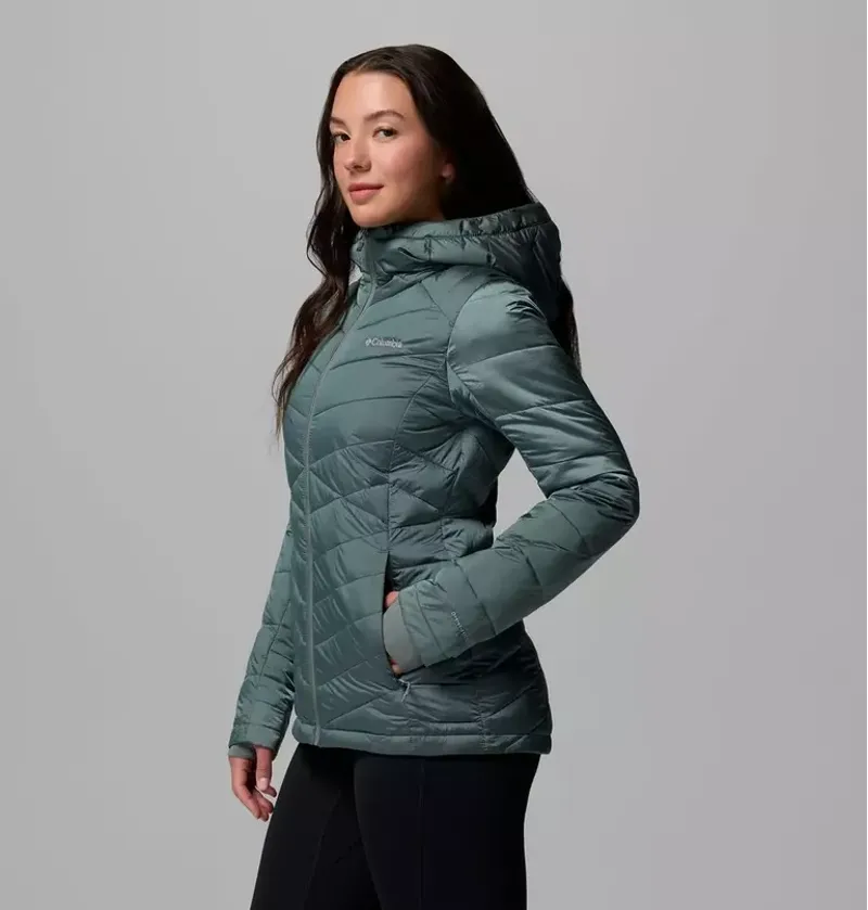 Columbia Women's Joy Peak II Hooded Insulated Jacket in Sedona Sage Shine-3