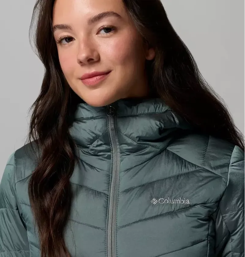 Columbia Women's Joy Peak II Hooded Insulated Jacket in Sedona Sage Shine-6