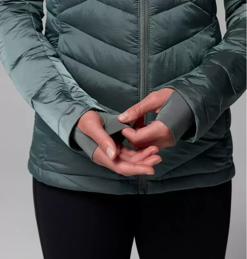 Columbia Women's Joy Peak II Hooded Insulated Jacket in Sedona Sage Shine-8