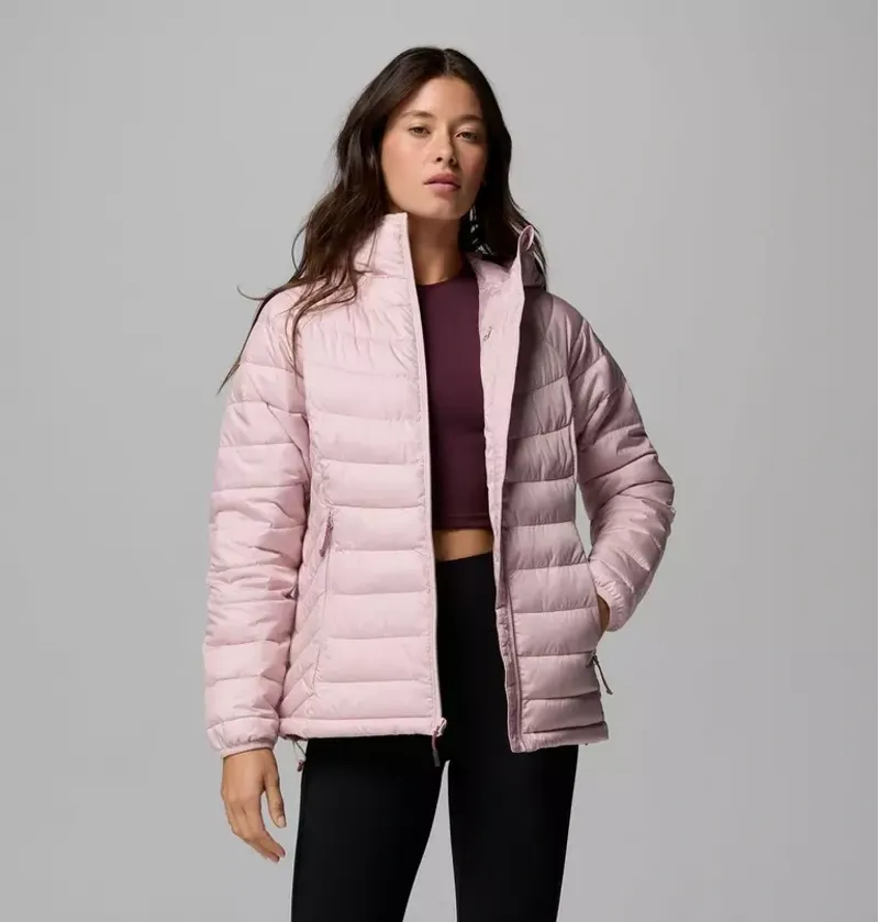 Columbia Women's Powder Lite II Hooded Jacket in Mineral Pink Ripstop-4