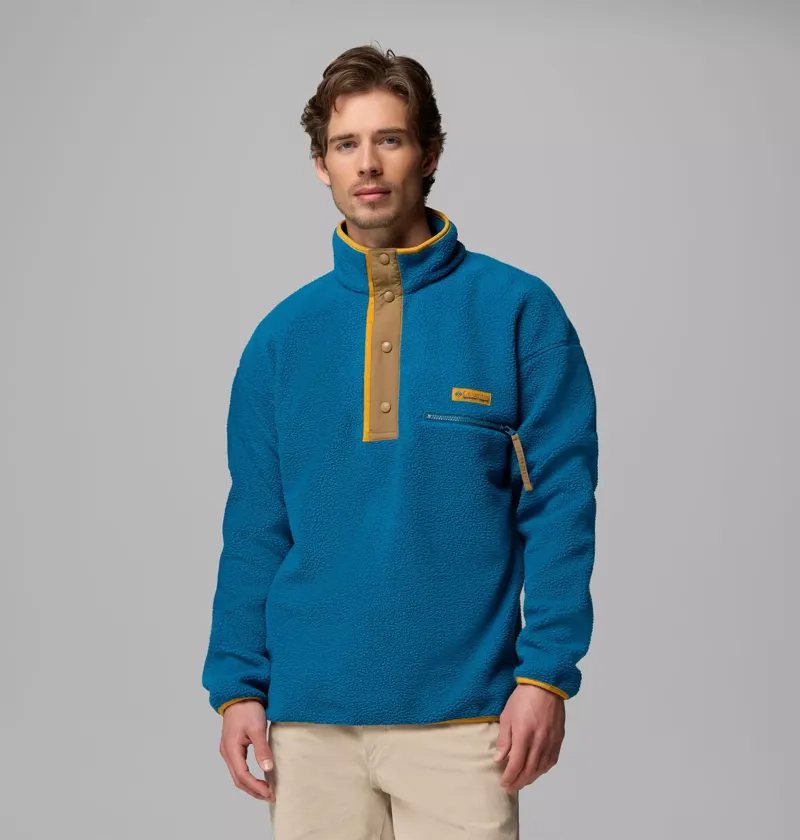Columbia Men's Helvetia II Half Snap Fleece in Phoenix Blue-1