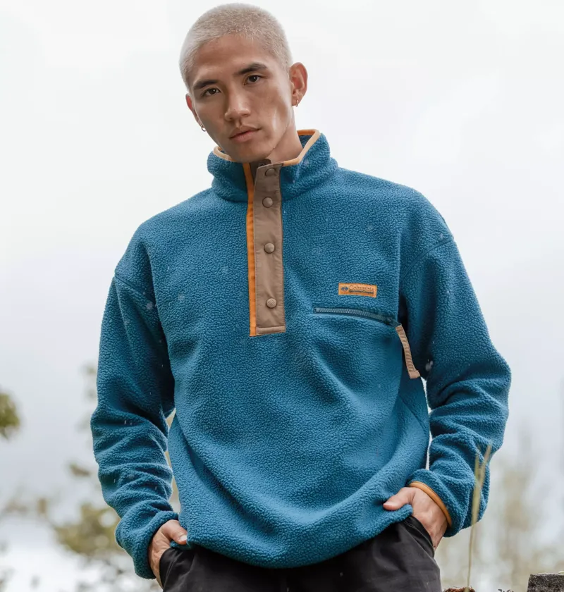 Columbia Men's Helvetia II Half Snap Fleece in Phoenix Blue-6