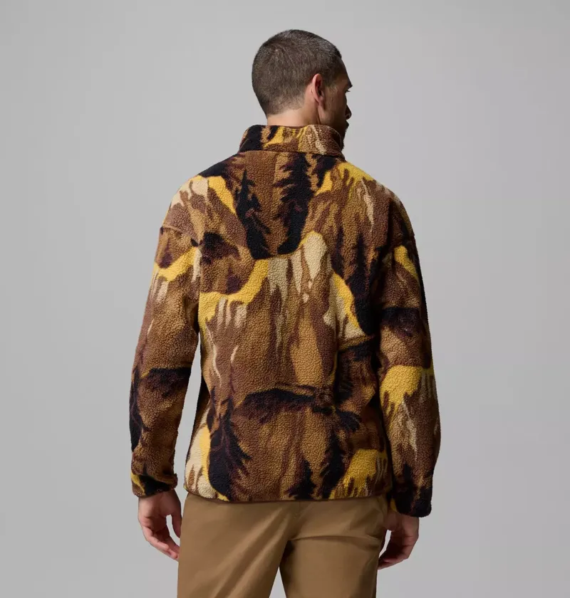 Columbia Men's Helvetia II Printed Half Snap Fleece in Teak Brown Soarin-2