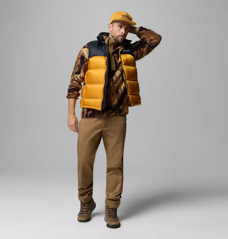 Columbia Men's Helvetia II Printed Half Snap Fleece in Teak Brown Soarin-5