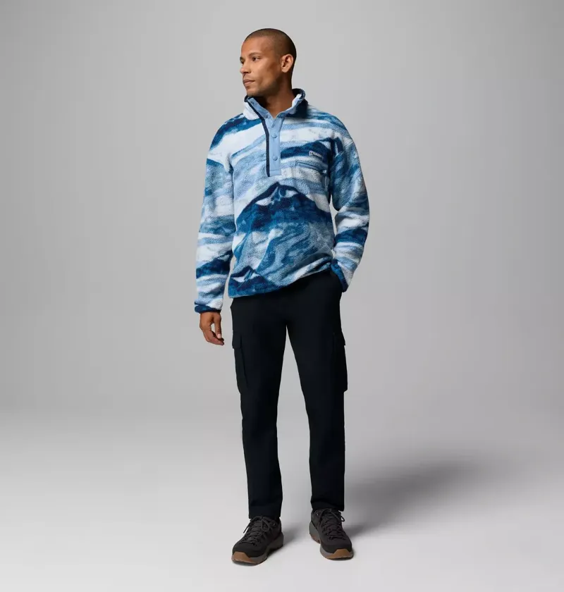 Columbia Men's Helvetia II Printed Half Snap Fleece in Rainy Day Summits-7