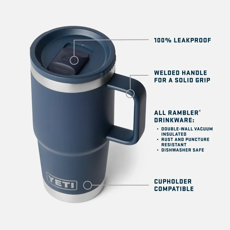 Yeti Rambler Travel Mug 20oz in Rescue Red-7