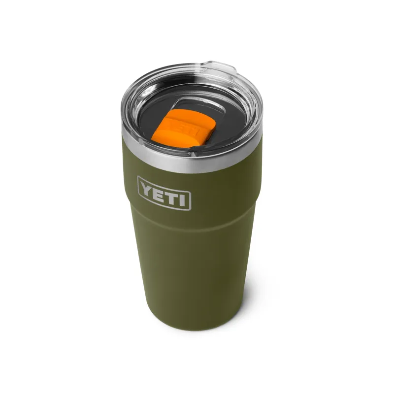 Yeti Rambler Stackable Cup 20oz in Olive / King Crab Orange-1