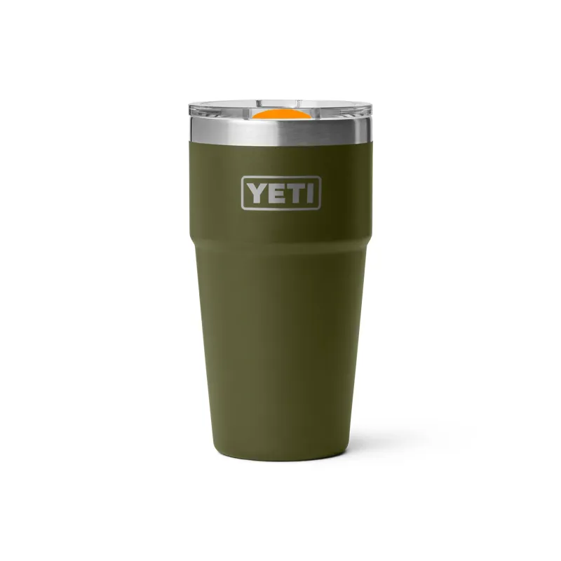 Yeti Rambler Stackable Cup 20oz in Olive / King Crab Orange