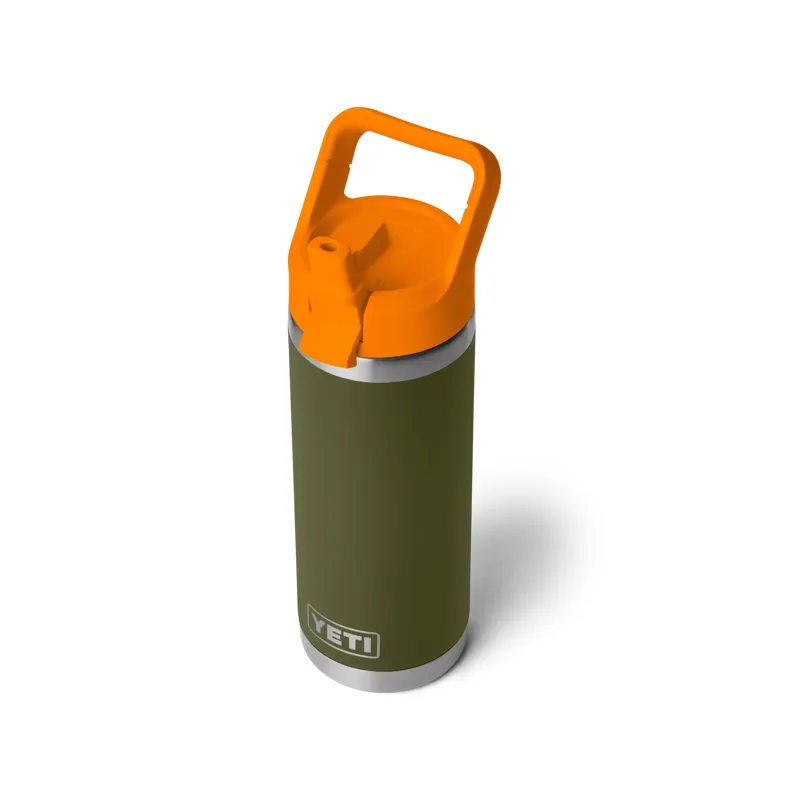 Yeti Rambler 18 oz C Straw Bottle in Olive / King Crab Orange-2