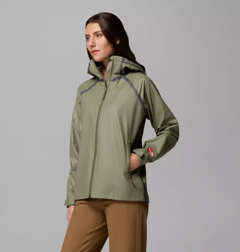 Columbia Womens Reign No Shine Jacket in Stone Green-2