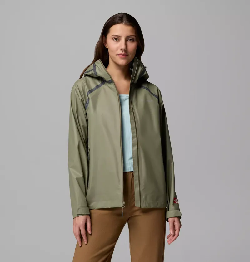 Columbia Womens Reign No Shine Jacket in Stone Green-3