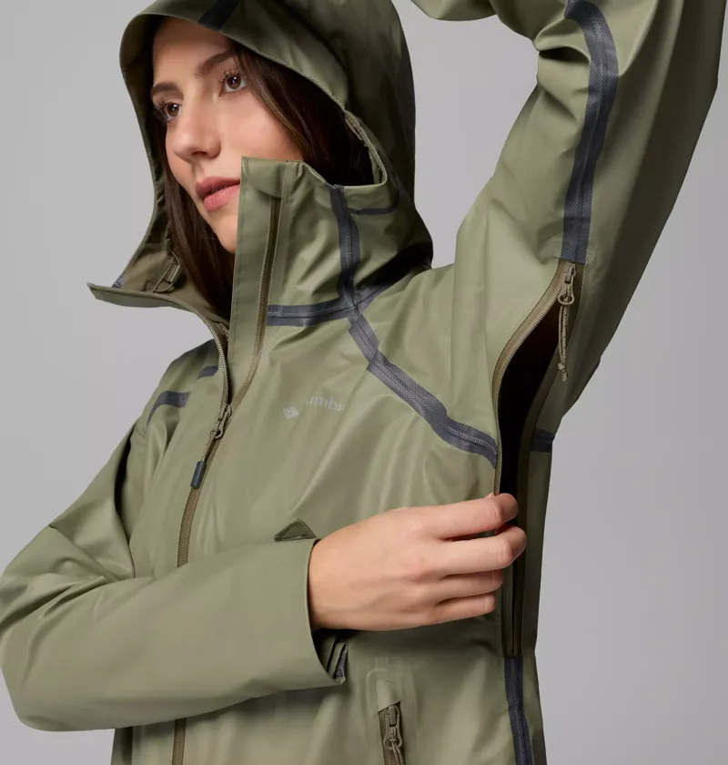 Columbia Womens Reign No Shine Jacket in Stone Green-7