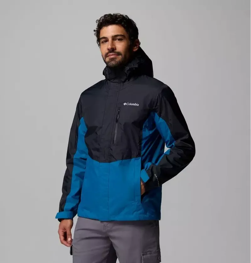 Columbia Mens Pouring Adventure III Jacket in Black / Phoenix Blue-3