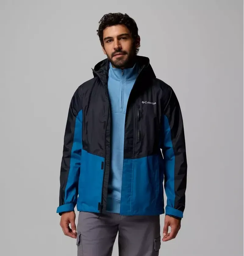 Columbia Mens Pouring Adventure III Jacket in Black / Phoenix Blue-4