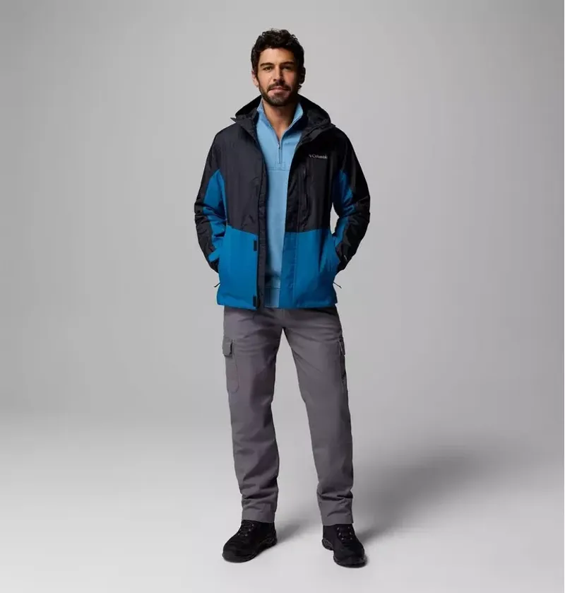 Columbia Mens Pouring Adventure III Jacket in Black / Phoenix Blue-1