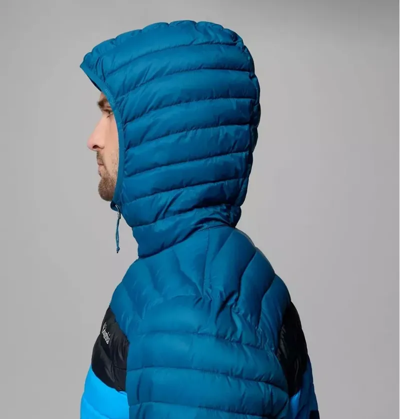 Columbia Mens Powder Pass Hooded Jacket in Black / Phoenix Blue / Compass Blue-7