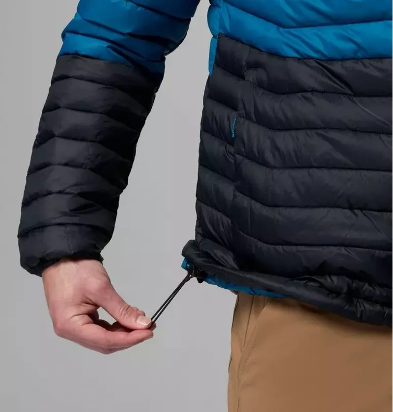 Columbia Mens Powder Pass Hooded Jacket in Black / Phoenix Blue / Compass Blue-6