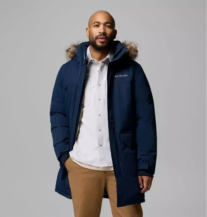 Columbia Mens Cape Ridge Parka in Collegiate Navy-4