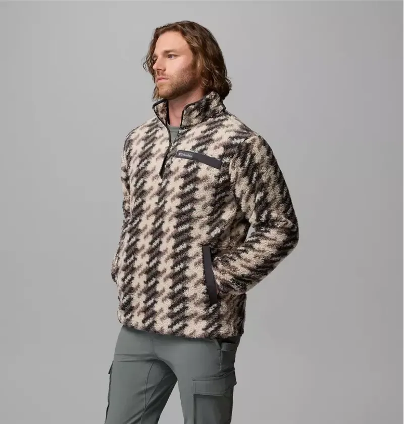 Columbia Mens Rugged Ridge High Pile Half Zip Fleece Jacket in Dark Stone Twills-4