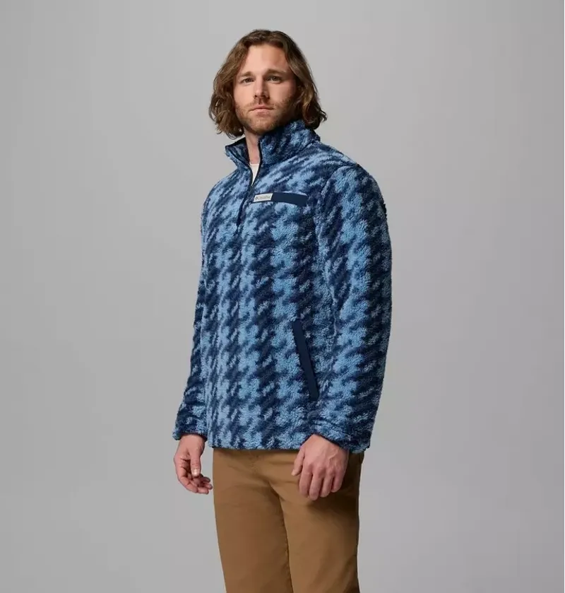 Columbia Mens Rugged Ridge High Pile Half Zip Fleece Jacket in Rainy Day Twill-4